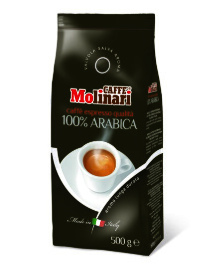 káva Caffé MOLINARI 100% Arabica 500g zrnková