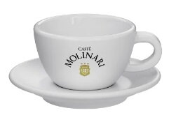 CAFFÉ MOLINARI šálka s podšálkou Cappuccino biela lesklá 205 ml